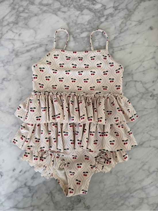 Konges Slojd Other - Konges Cherry Print Ruffle One-Piece Swimsuit